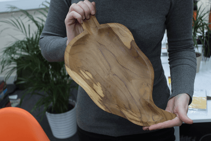 Teak Leaf Shaped Bowl - 32 cm