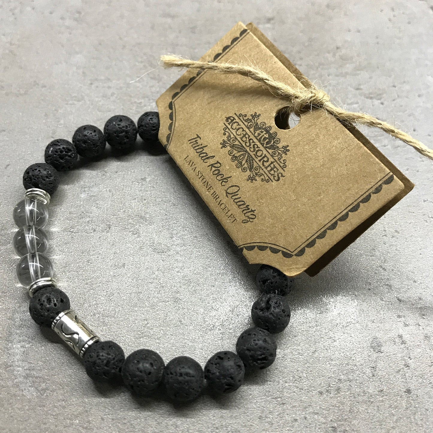 Lava Stone Bracelet - Silver Solar System