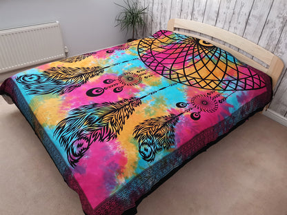 Double Cotton Bedspread / Wall Hanging - Dreamcatcher