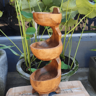 Teak Three Bowl Standing - 50 cm