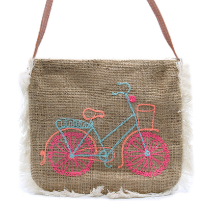 Fab Fringe Bag - Bicycle Embroidery