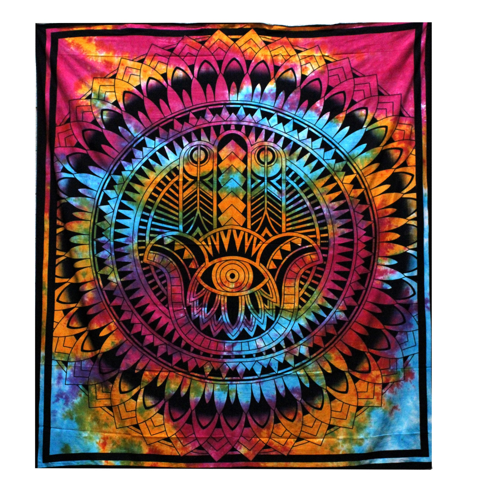 Double Cotton Bedspread & Wall Hanging - Hamsa