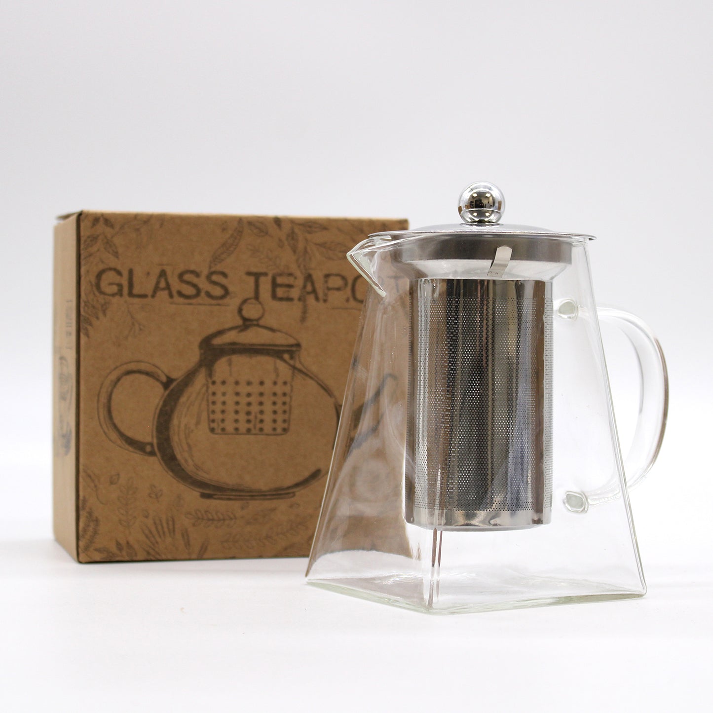 Glass Infuser Teapot - Tower Shape - 750 ml