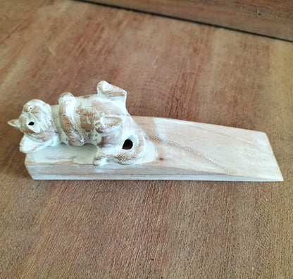 Hand-Carved Doorstop - Kitten