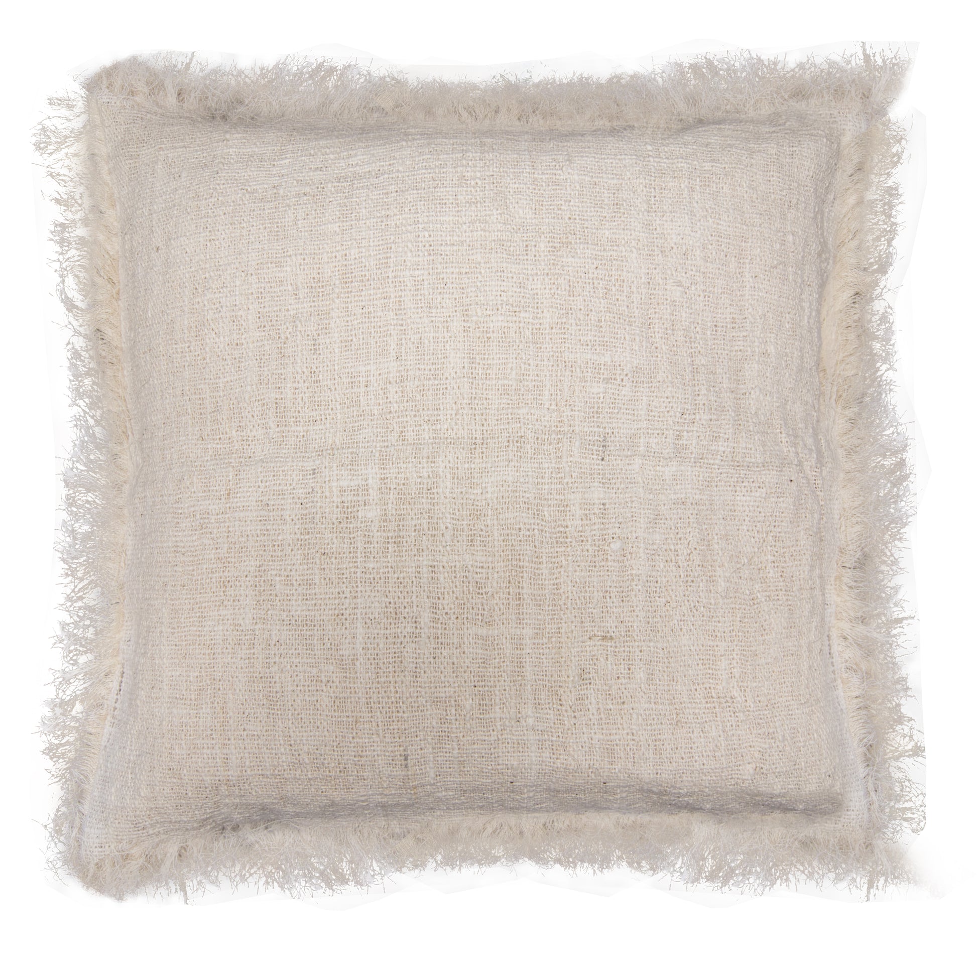 Linen Cushion Cover With Fringe - 45 x 45 cm