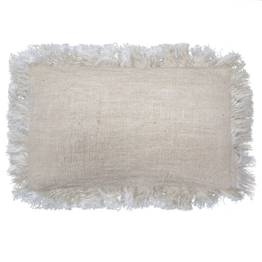 Linen Cushion Cover With Fringe - 30 x 50 cm