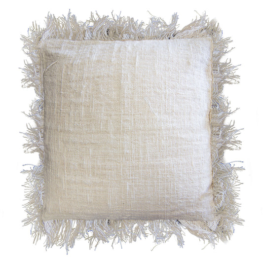 Linen Cushion Cover With Fringe - 60 x 60 cm