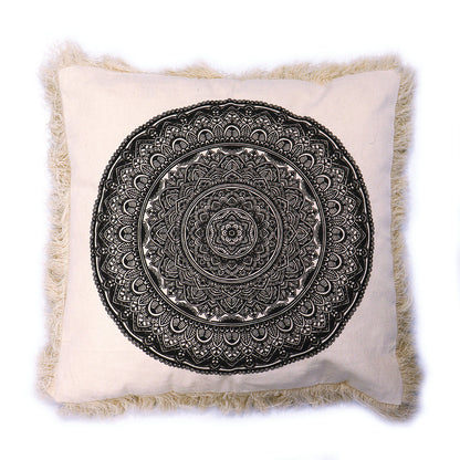 Mandala Cushion Cover - Traditional - Black - 45 x 45 cm