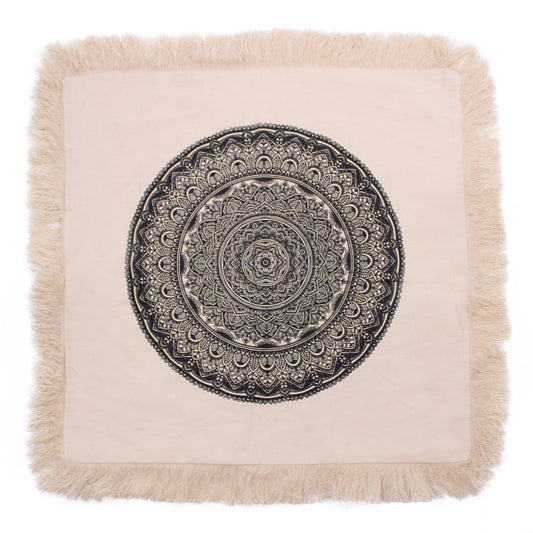 Mandala Cushion Cover - Traditional - Black - 60 x 60 cm