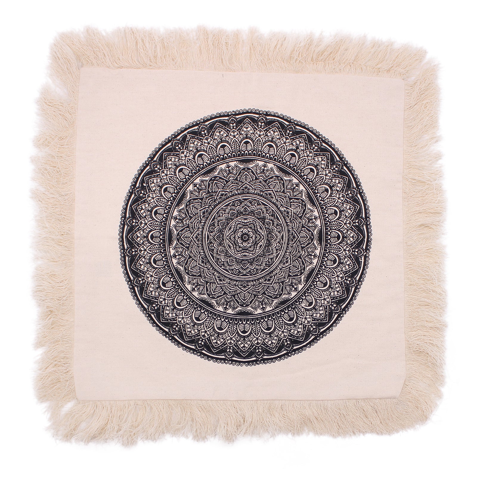 Mandala Cushion Cover - Traditional - Black - 45 x 45 cm