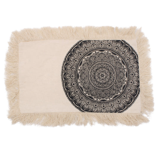 Mandala Cushion Cover - Traditional - Black - 30 x 50 cm