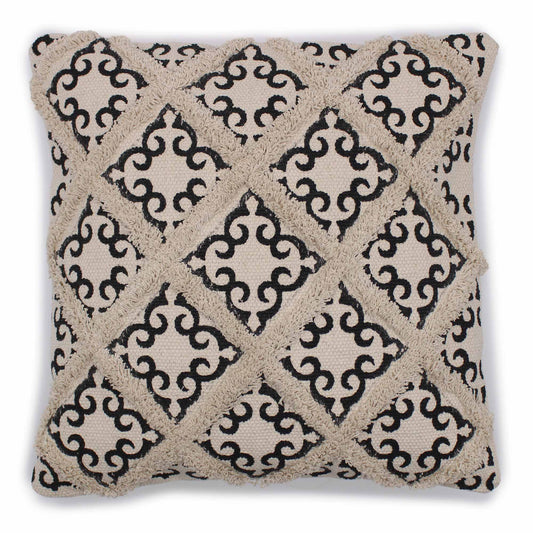 Classic Cushion Cover - Lux Criss-Cross & Print - 45 x 45 cm