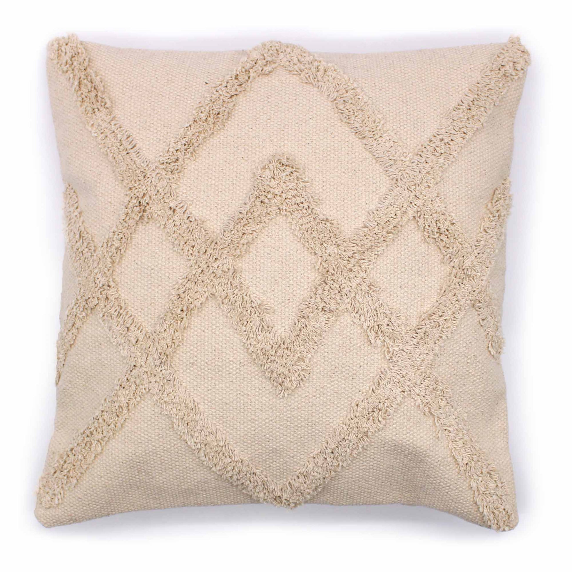 Classic Cushion Cover - Cream Lux Criss-Cross - 45 x 45 cm