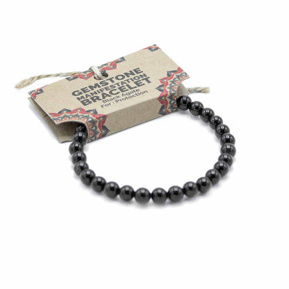 Gemstone Manifestation Bracelet - Black Agate - Protection