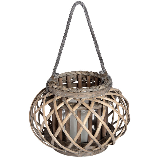 Wicker Basket Lantern - Large