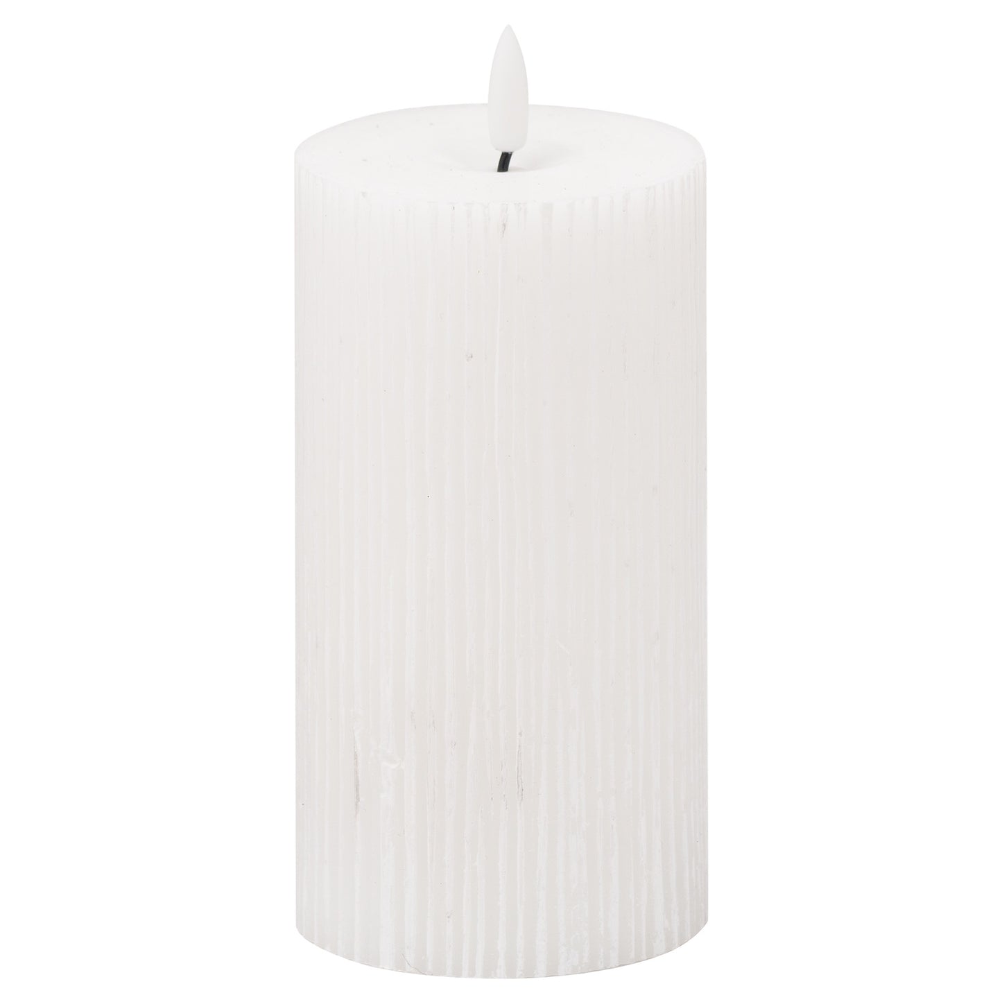 Luxe Collection Natural Glow Textured Ribbed LED Candle - 3 x 6 inch