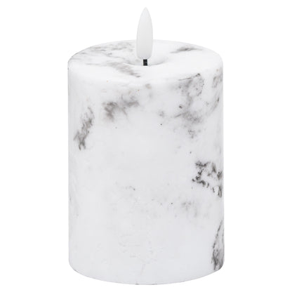 Luxe Collection Natural Glow Marble Effect LED Candle - 3 x 4 inch