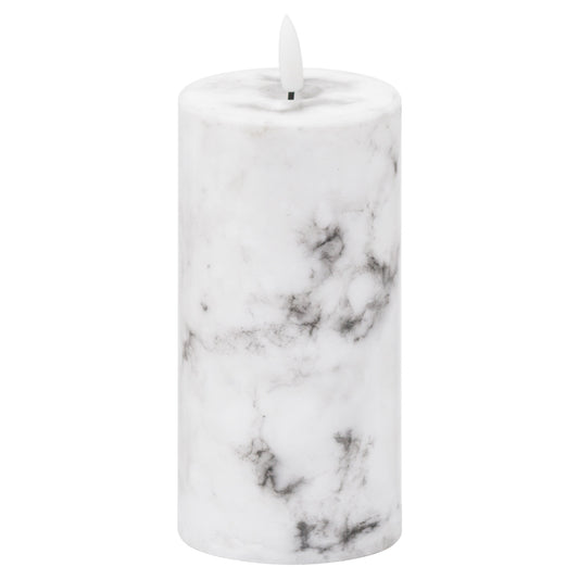 Luxe Collection Natural Glow Marble Effect LED Candle - 3 x 6 inch