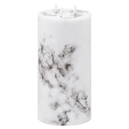 Luxe Collection Natural Glow Marble Effect LED Candle - 6 x 12 inch