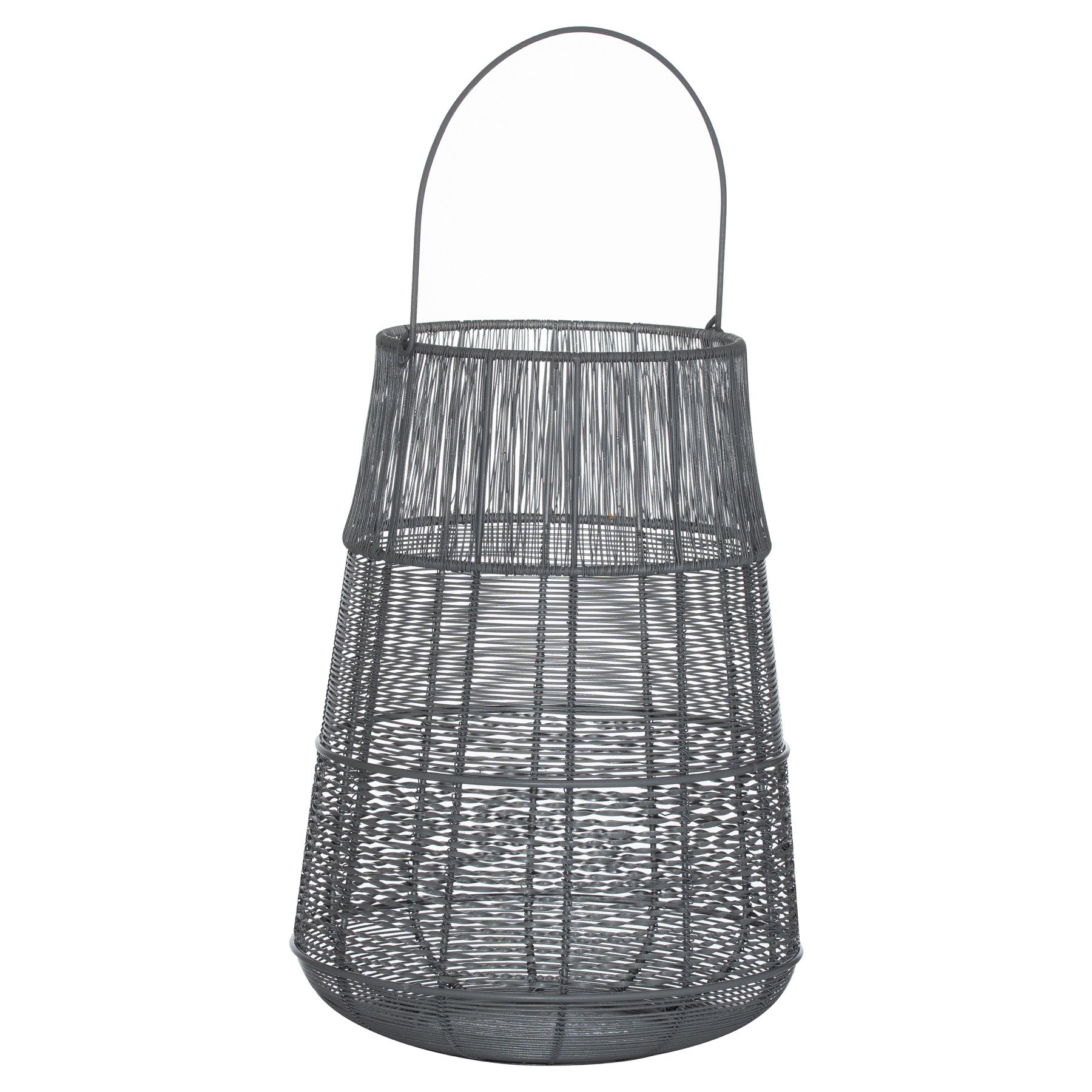 Wire Silver And Grey Glowray Conical Lantern - Large