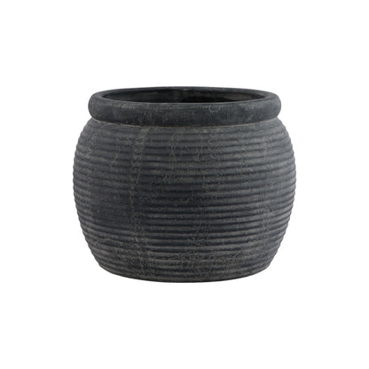 Amalfi Grey Rimmed Plant Pot