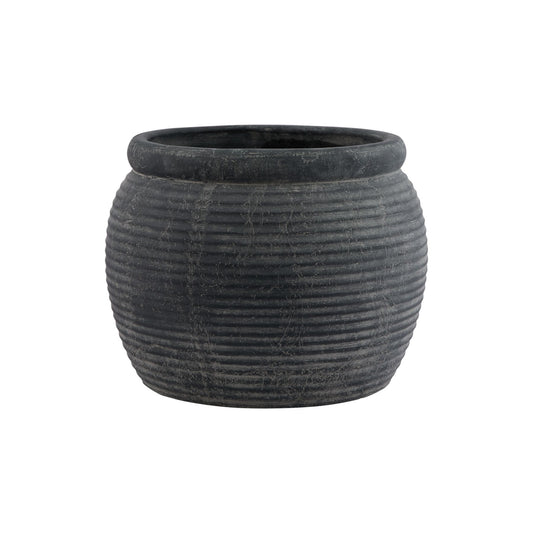 Amalfi Grey Rimmed Plant Pot