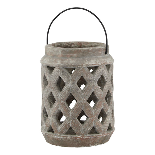 Siena Brown Lattice Lantern - Large