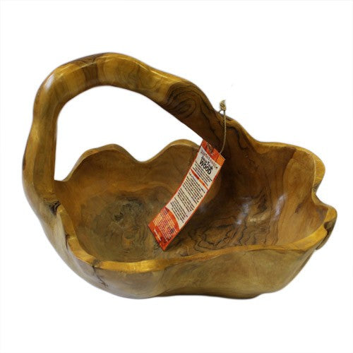 Teak Back Handle Bowl - Large - 30 cm